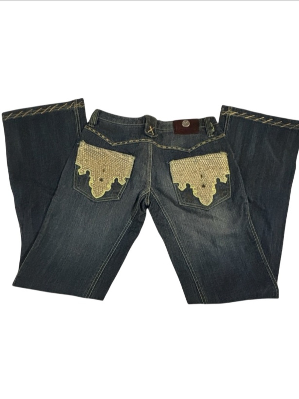 Y2K‎ Antik Denim whipstitch bootcut jeans embroidered back pockets women’s sz 28